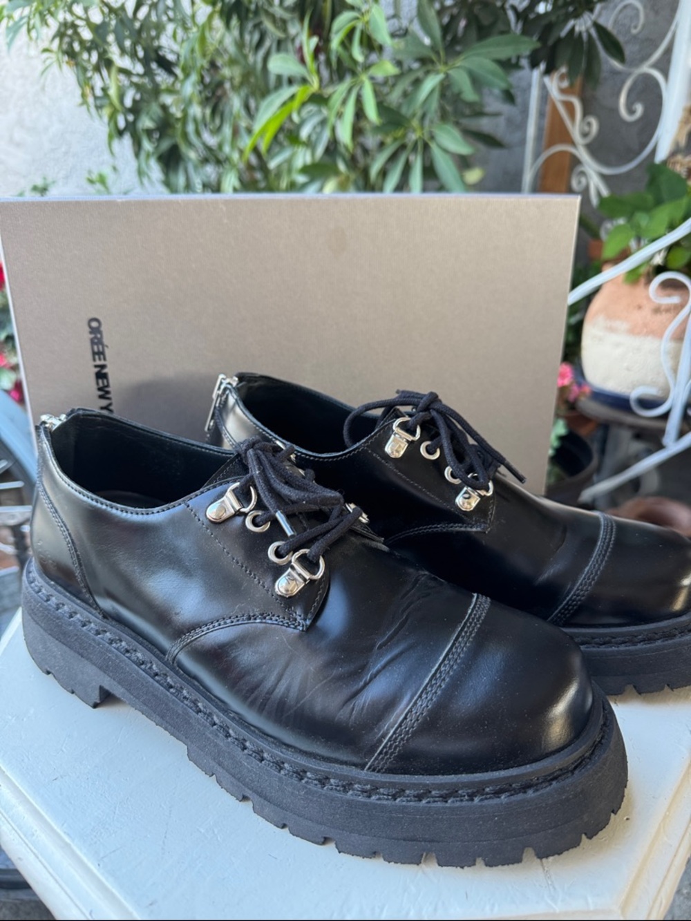 Black Oree New York Infantry Derby Shoes Men’s Size 8